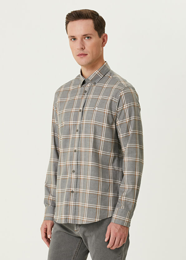 Beymen Club Comfort Fit Gri Ekose Gömlek - 4