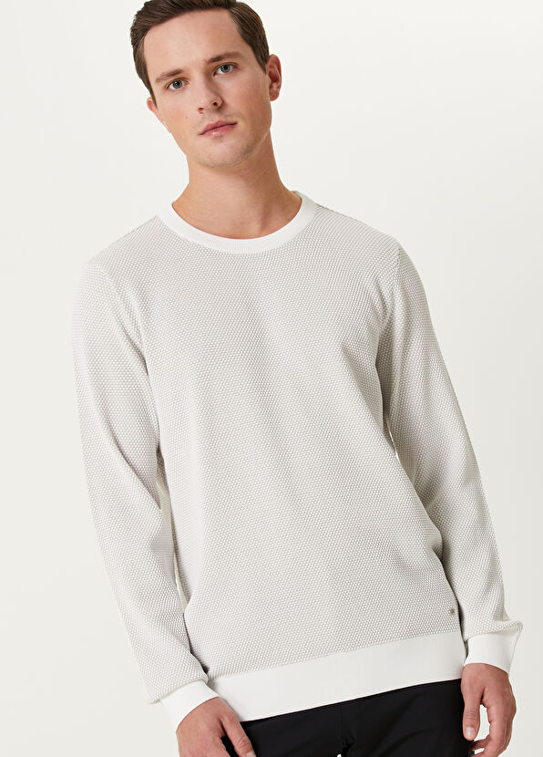 Beymen Club Off-White Honeycomb Textured Sweater - 2