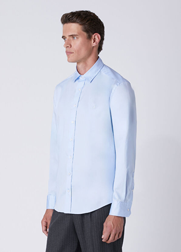 Beymen Club Comfort Fit Light Blue Poplin Shirt - 4