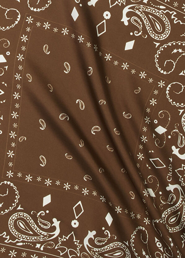 Beymen Club Brown Paisley Silk Scarf - 2