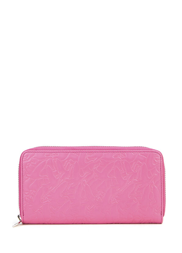 Beymen Club Pink Logo Detailed Women's Leather Wallet - 1