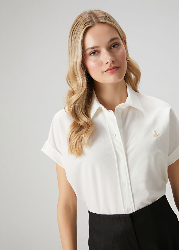 Beymen Club Kırık Beyaz Kısa Kol Pike Gömlek - 2