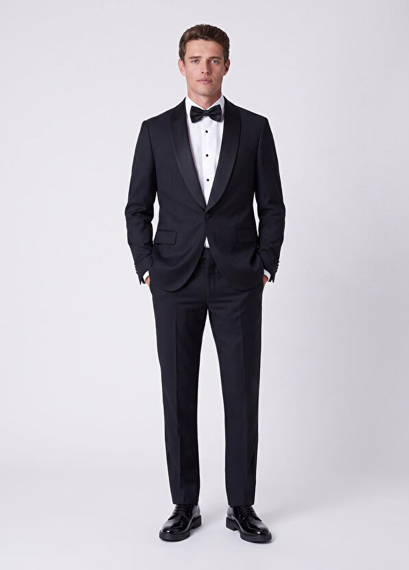 Beymen Club Dark Navy Blue Wool Tuxedo - 1