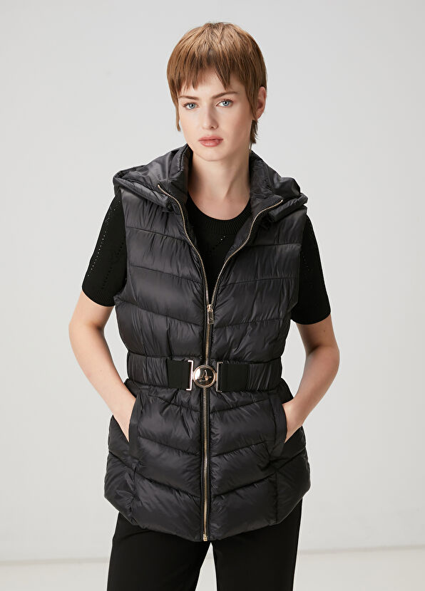 Beymen Club Siyah Kapüşonlu Yelek - 1