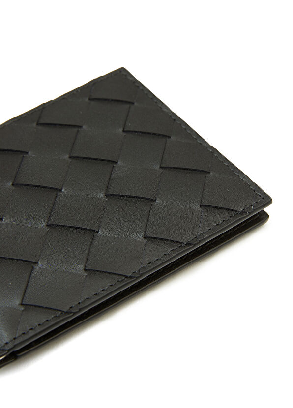 Intrecciato Siyah Erkek Deri Cüzdan - Görsel 5