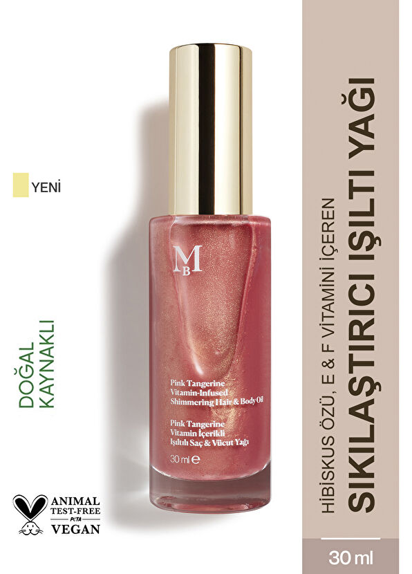 Misbahçe Pink Tangerine Vanilla Vitamin Radiant Hair and Body Oil 30 ml - 2