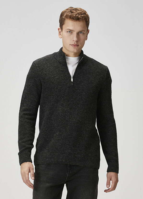 Beymen Club Anthracite Collar Zippered Sweater - 1