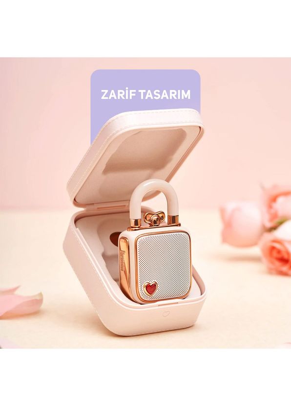 Divoom Ditoo Pro Pembe Bluetooth Hoparlör ve Ses Kayıt Özellikli LoveLock Hediye Seti - 4