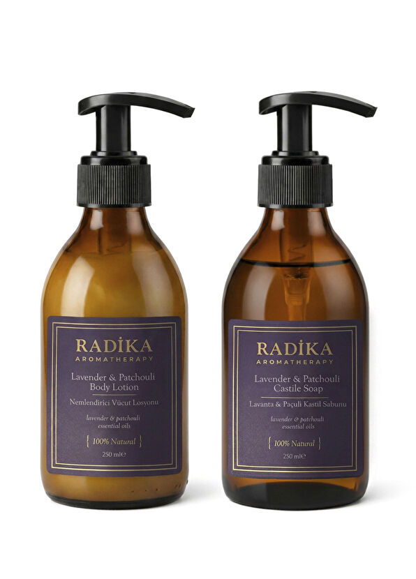 Radika Aromatherapy Lavender & Patchouli Hand & Body Lotion & Castile Soap Skin Care Set - 1