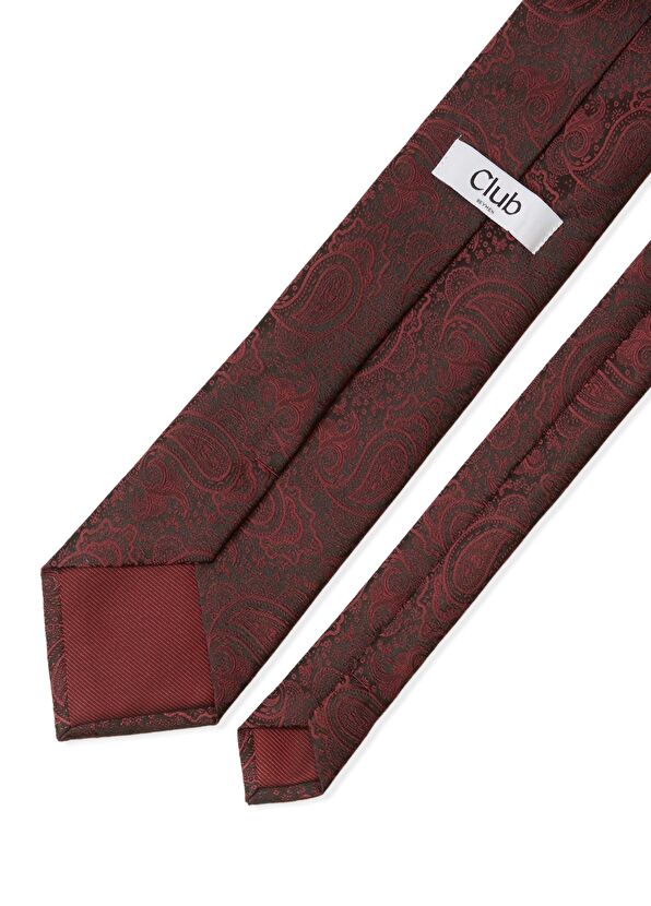 Beymen Club Burgundy shawl jacquard tie - 2