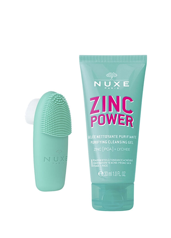 Nuxe Zinc Power Purifying Cleansing Gel 30 ml + 3-in-1 Skin Cleansing Brush - 1