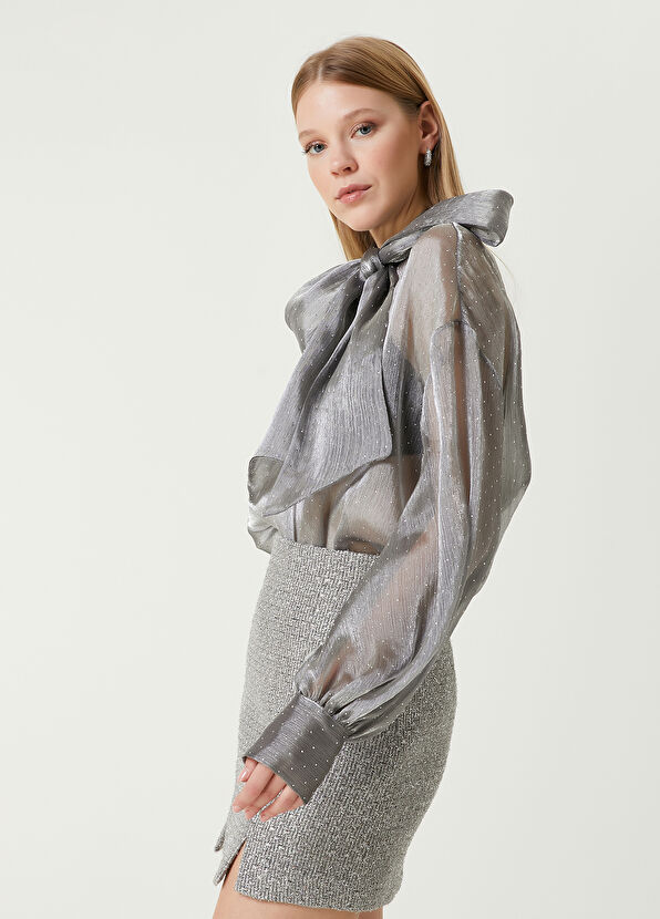 Beymen Club Silver Swarovski Blouse - 1
