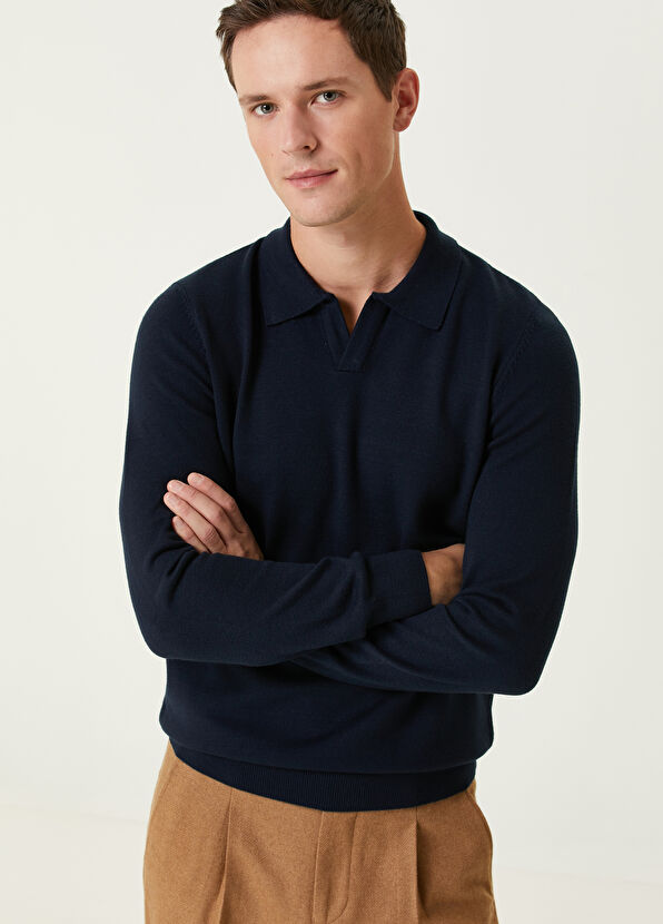 Beymen Club Navy Blue Polo Sweater - 2