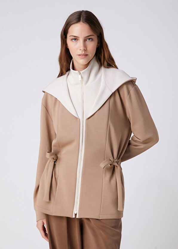 Beymen Club Camel Hooded Knitted Jacket - 4