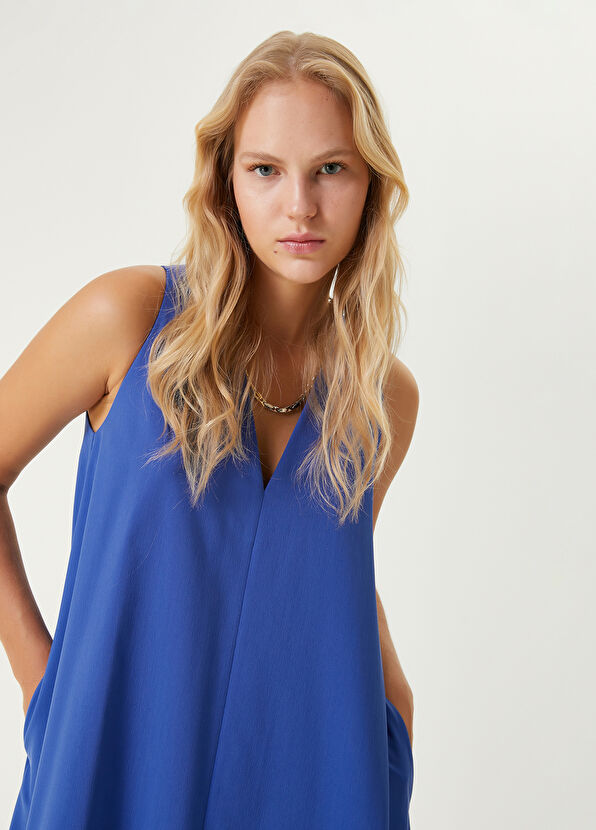 Beymen Club Kobalt Evaze Midi Elbise - 2