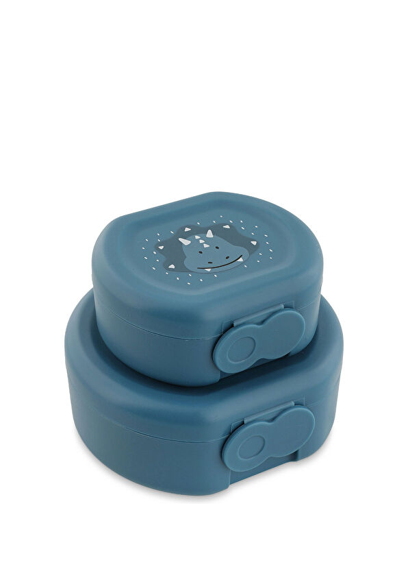 Trixie Mr.Triceratops Turquoise Kids 2-Piece Clip-On Snack Box - 1