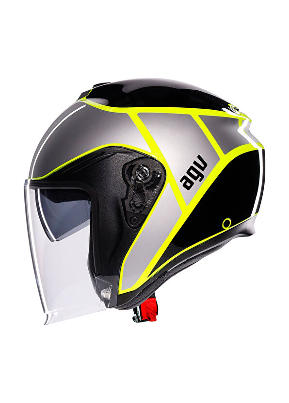 Agv Irides Davao Black Grey Yellow Fluo Closed Motorcycle Helmet - 4