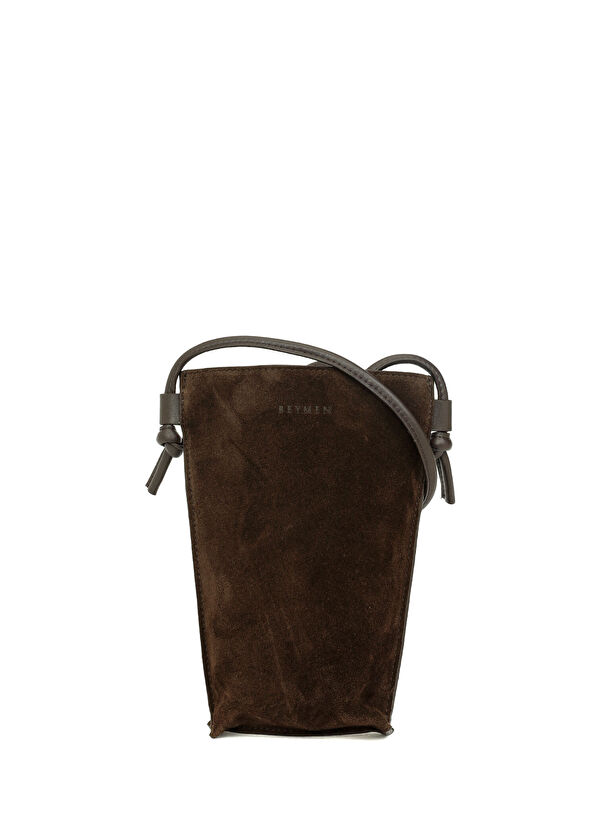 Beymen Chevron Brown Leather Phone Case - 1