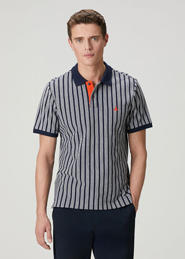 Beymen Club Navy Blue White Comfort Fit Polo T-Shirt - 2