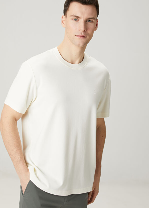 Beymen Club Relax Fit Cream Basic T-Shirt - 2