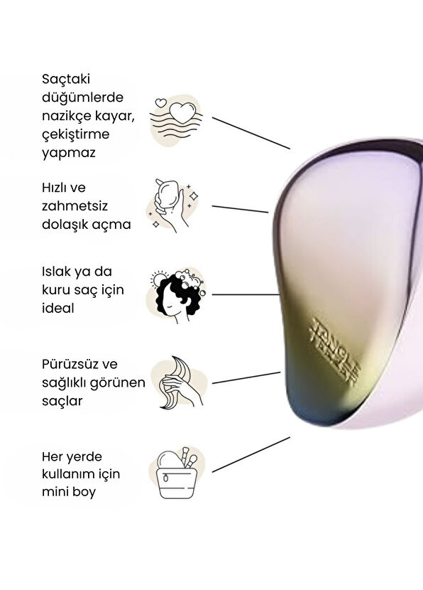 Tangle Teezer Compact Styler Matte Ombre Chrome Hair Brush - 2