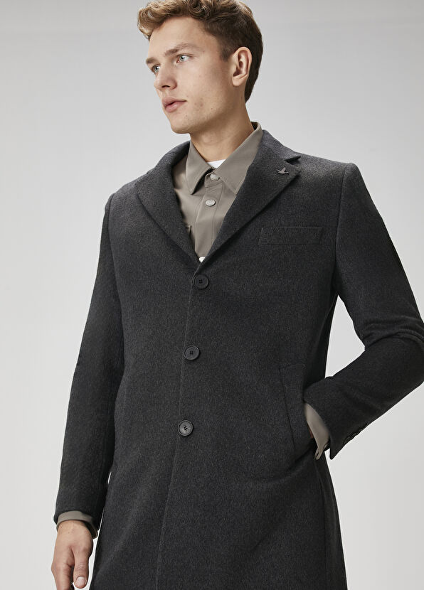 Beymen Club Anthracite Premium Italian Cashmere Overcoat - 1