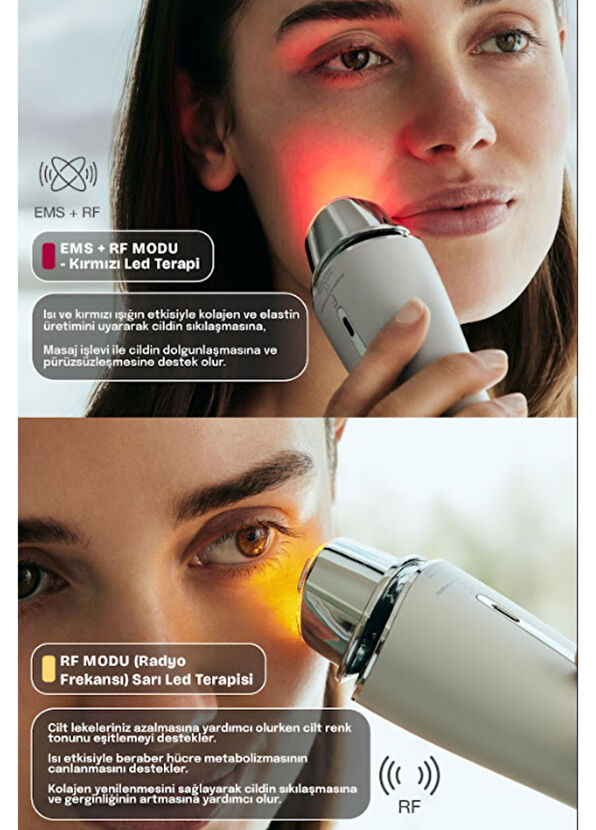 İyo Trio RF Facial Care+Revitalizing Eye&Lip Messager Cilt Bakım Cihazı - 2