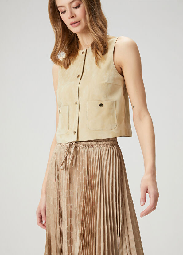 Beymen Club Bej Puantiyeli Midi Etek - 2