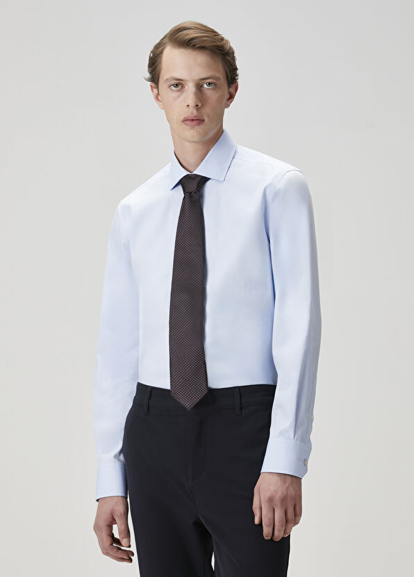 Beymen Club Slim Fit Dark Blue Non-Iron Oxford Shirt - 4