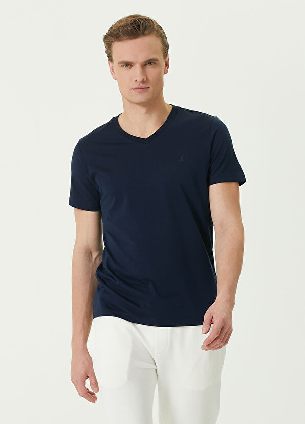 Beymen Club Lacivert V Yaka Basic T-shirt - 1