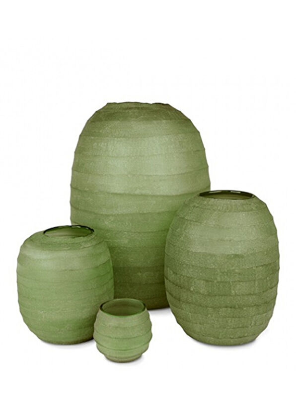 GUAXS Belly Olive Green Cam Ekstra Büyük Boy Vazo - 2