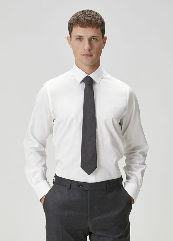 Custom Fit Beyaz Gömlek - Görsel 6