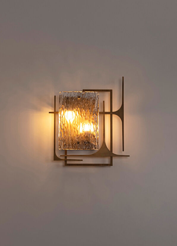 Heka Belize Brown Frosted Tumbled Glass Resin Protected Sconce - 4