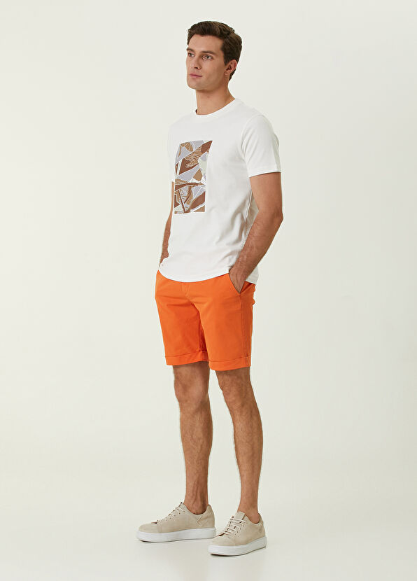 Beymen Club Slim Fit Turuncu Twill Şort - 1