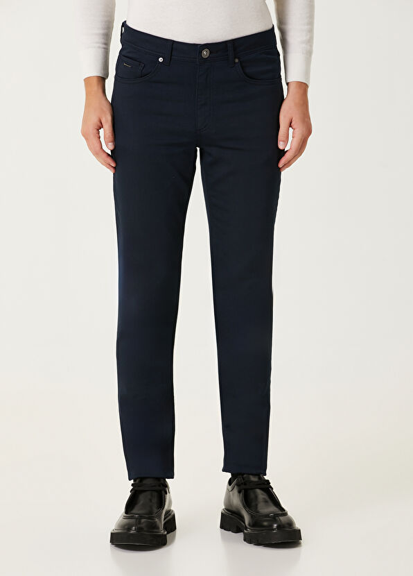 Beymen Club Slim Fit Navy Blue Extra Stretch Non Denim Pants - 2