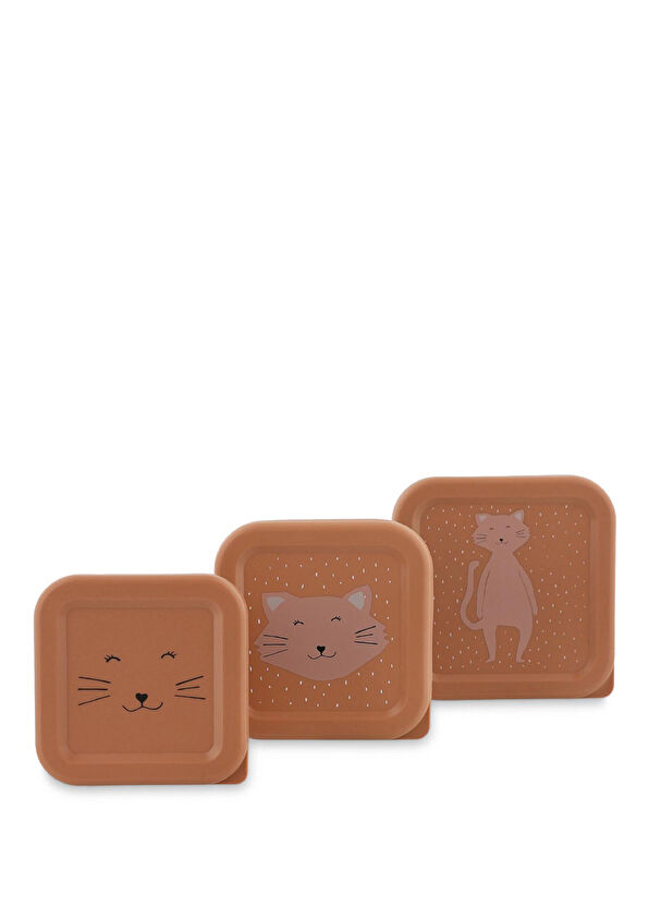 Trixie Mrs.Cat Brown Kids 3-Piece Snack Container - 1