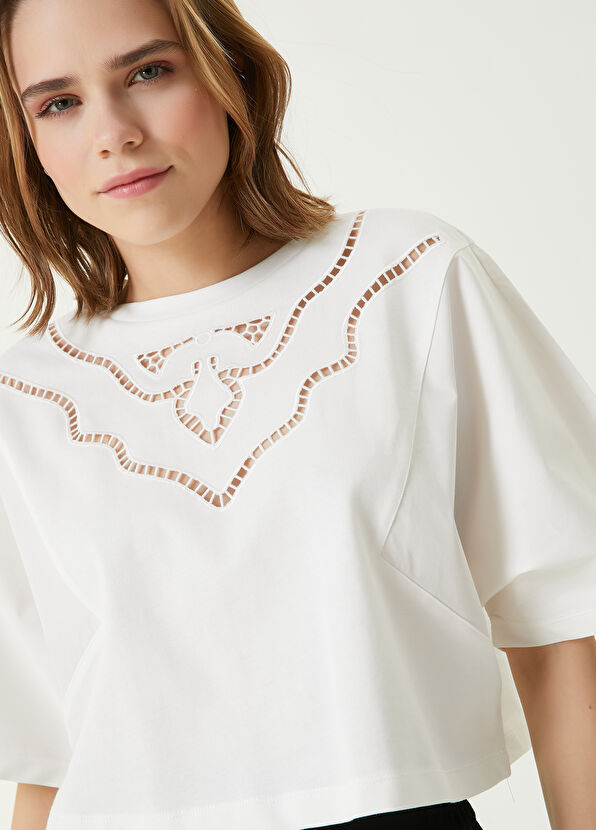 Beymen Club Off White Embroidered T-Shirt - 2