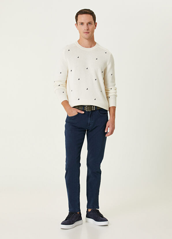 Beymen Club Beyaz Logolu Yün Kazak - 3