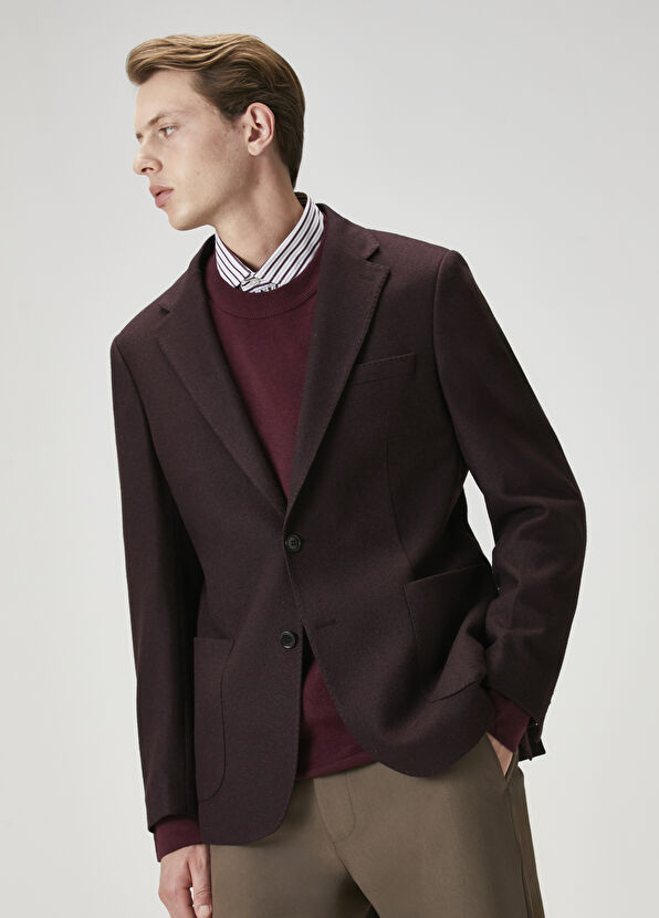 Beymen Club Plum Wool Cachet Jacket - 1