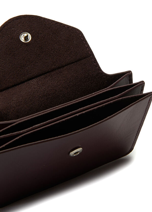 Beymen Club Burgundy Women's Leather Accordion Wallet - 4