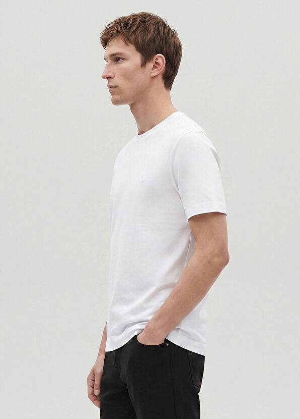 Beymen Club Basic Fit Off White Compact Jersey T-Shirt - 3