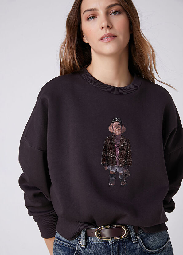 Beymen Club Oversize Plum Dog Detailed Sweatshirt - 2
