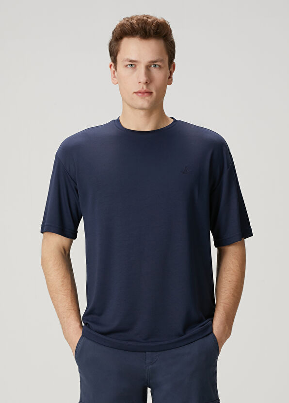 Beymen Club Lacivert Logo Nakışlı Oversized T-shirt - 2