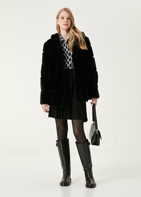 Beymen Club Siyah Beyaz Desenli Twill İpek Gömlek - 2