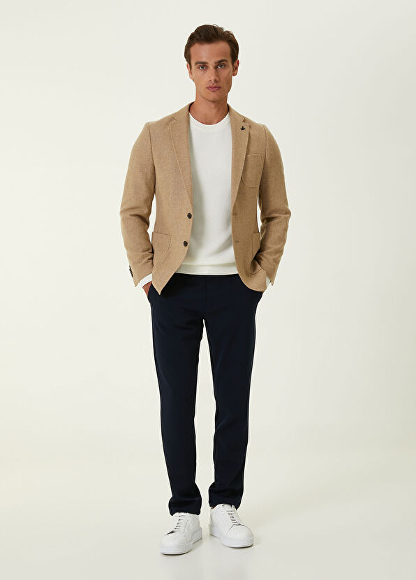 Beymen Club Slim Fit Lacivert Grogren Detaylı Chino Pantolon - 1