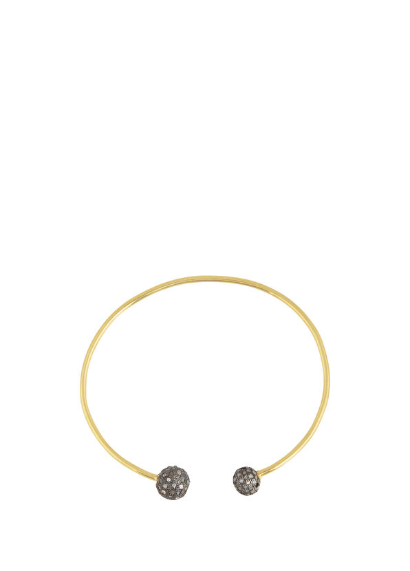 Lokkum Top Detaylı 18 Ayar Altın Mikron Kaplama 925 Ayar Gümüş Kadın Bilezik - 2