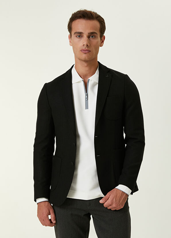 Beymen Club Drop 6 Siyah Kaşe Yün Blazer - 1