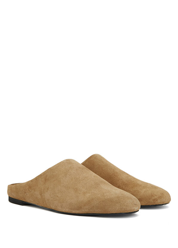 Beymen Club Tan Women's Suede Slippers - 2