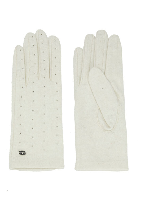 Beymen Club Women's Wool Gloves With Ecru Stone Logo - 1