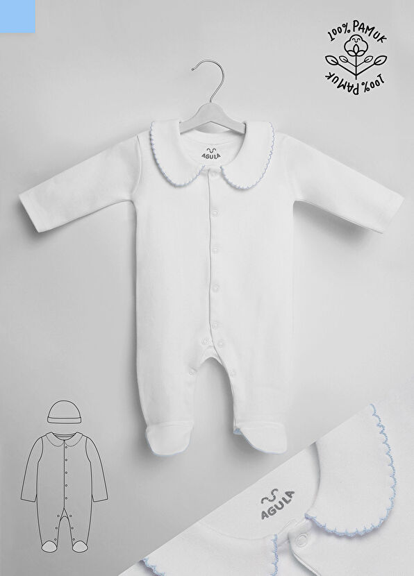 Agula Beyaz Mavi 10 Parça Yenidoğan Hastane Çıkış Seti - 3